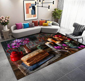 Trung Quốc thời trang hộ gia đình phòng ngủ thảm 100% polyester phòng khách Thảm sang trọng pha Lê Nhung mô hình hình học thấp đống có thể giặt - Product Image 2