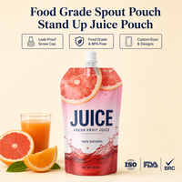 Op maat gemaakte voedselveilige drankenverpakking van yoghurt, gelei, fruitdrank, in een hersluitbare stand-up pouch met uitgiettuit van plastic.