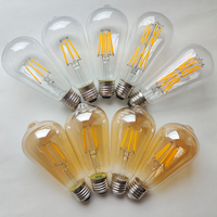 Ampoule LED ST64 - Culot E27 - Lampe à filament en verre - Globe (2700K/4100K/6000K) - Température de couleur ambre clair - Utilisation résidentielle