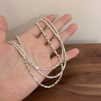 Nouveau collier de perles en argent pour femme, style japonais et coréen, design minimaliste et luxueux, parfait pour la superposition, chaîne en bambou