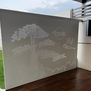 Panneau de mur-rideau contemporain en aluminium anodisé anti-corrosion de 70 pouces pour séparation de pièce au-dessus de l'entrée - Product Image 5