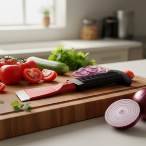 Couteau 353 A avec manche rouge et poignée noire, lame en métal pour des tâches de découpe de précision - Product Image 3