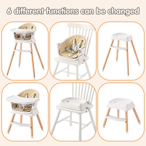 Nouvelle <span class=keywords><strong>chaise</strong></span> <span class=keywords><strong>haute</strong></span> pour bébé en <span class=keywords><strong>bois</strong></span> massif moderne avec <span class=keywords><strong>coussin</strong></span>, design portable, durable et dotée de fonctions de sécurité pour les repas - Product Image 6