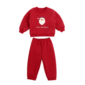 Kerst meisjes trainingspak <span class=keywords><strong>set</strong></span>, op maat gemaakte katoenen trui en broek van de fabriek, casual meisjes kledingsets - Product Image 4
