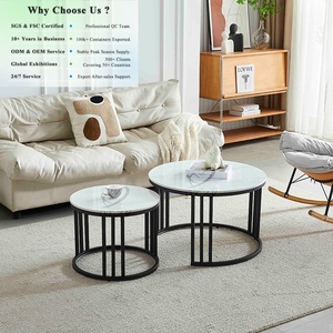 <span class=keywords><strong>Table</strong></span> basse ronde en marbre de style moderne OKAY, ensemble de 2 tables basses, couleur personnalisable en option pour le salon, meubles de maison - Product Image 1
