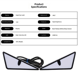 Nuevo Par de Luces Decorativas LED Triangulares para Motocicleta, Diseño de Ojo de Demonio, 12V IP67, 6 Colores: Rojo, Azul, Verde, Blanco, Amarillo, Ámbar - Product Image 4