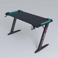 Bureau de jeu convertible en métal robuste YZ Luxury RGB, grand bureau d'angle pliable pour la maison