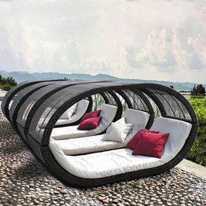 Cama redonda para exteriores, para patio, balcón, piscina, sofá cama de exterior, tumbona de <span class=keywords><strong>playa</strong></span>, silla mecedora, para guardería - Product Image 1