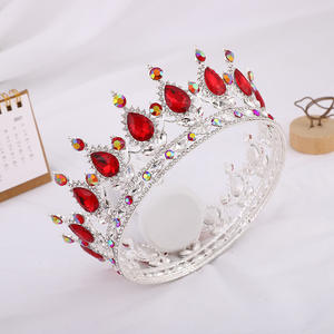 BELLEWORLD corona redonda 14 colores fiesta de belleza desfile corona novia rhinestone boda tiara coronas nupciales para <span class=keywords><strong>reinas</strong></span> - Product Image 5