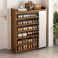 Meuble à chaussures mural pliable en bois, gain de place, organisateur étroit pour entrée, chambre, salon et dressing