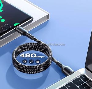 60W <b>Type</b>-<b>C</b> Fast <b>Charging</b> Braided Data <b>Cable</b> Magnetic Absorption Dual Head Charger <b>Cable</b> for Apple for Huawei Copper - Product Image 2