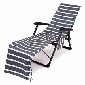 Microfiber Lightweight Printed Pattern Foldable Lounger Beach Towel Chair Cover <b>Storage</b> Pockets - Product Image 3