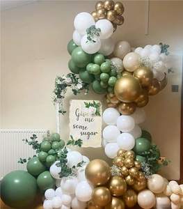 YACHEN Kit de <span class=keywords><strong>guirlande</strong></span> d'arche de ballons en latex vert, blanc et or de 146 pièces pour anniversaire, fête prénatale, révélation de sexe, mariage, décoration de fête - Product Image 5