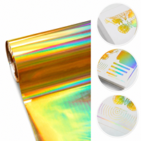 Feuilles de feuille d'or holographique laser générique 64cm*120m (matériau PET) pour impression sur papier, marquage à chaud, écologiques et lavables