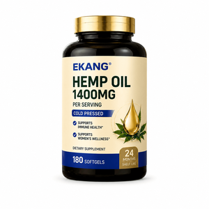 Ekang US Factory Hemp Oil 1400mg Per Serving Cold Pressed Softgels 180 Count Women's Wellness Quick-Release Dietary <b>Supplement</b> - Product Image 1