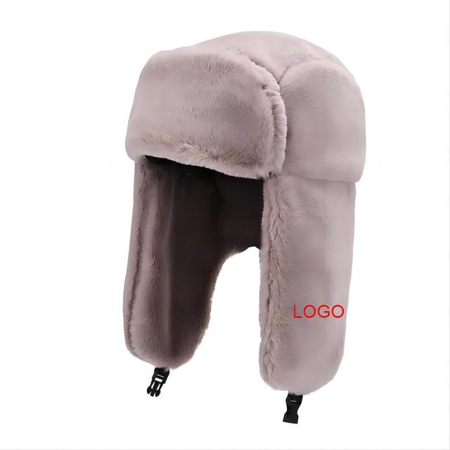 Wholesale Custom Logo Earflap Snowboarding Aviator Russian Winter Hat Unisex Adults Trooper Ushanka Custom Color Trapper Hat