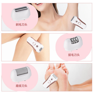 Depiladora eléctrica con accesorios 3 en 1 para eliminación de vello de axilas, piernas y pies, resistente al agua IPX4, recargable - Product Image 1