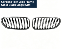 Pour BMW Z4 E85 03-08 Grille de pare-chocs avant Noir brillant Noir mat Chrome Aspect fibre de carbone Accessoire de remplacement de garniture de calandre avant