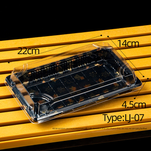 Venta caliente de plástico desechable de grado alimenticio japonés Sushi Takeaway Box con tapa Sushi <span class=keywords><strong>Container</strong></span> para embalaje - Product Image 5