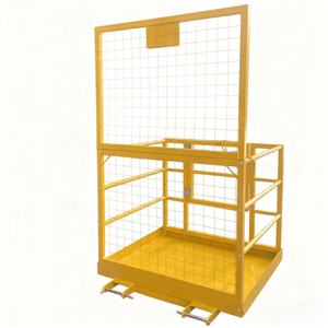 Piattaforma di Lavoro con Gabbia di Sicurezza per Carrelli Elevatori, Cesto Aereo Certificato CE con Pavimento Antiscivolo e Porta con Chiusura Interna - Product Image 2