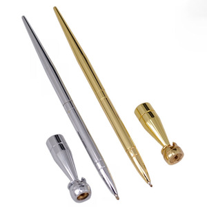 Nova suave prata bala dourada em forma cone metal counter <span class=keywords><strong>pen</strong></span> stand mesa mesa mesa caneta soquete titular conjunto latão mesa caneta - Product Image 2
