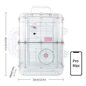 כלוב אוגרים גדול שקוף כפול חדש ורב מכר של Qbellpet <span class=keywords><strong>2026</strong></span>, בית אוגרים לדובוני משי זהובים - Product Image 3