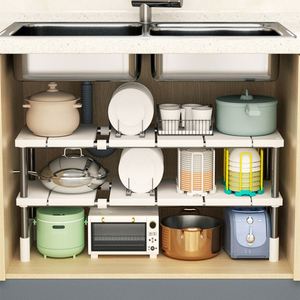 <b>Kitchen</b> <b>Racks</b> - Extendable Under Sink Organizer with Multi-Layer Pot Storage for <b>Kitchen</b> - Product Image 2