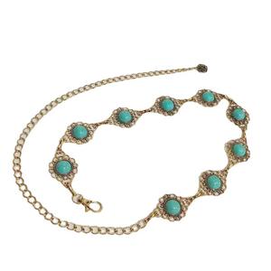 Gonna da donna Vintage catena per il corpo catena per pancia catena per pancia pietra turchese decorare cintura a catena per il corpo placcata in oro per donna ragazza - Product Image 6