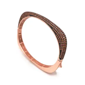 Micro Half Pave bracelet bangle fashion women 925 silver bangles luxury jewelry