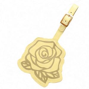 Étiquette de bagage en cuir PU en forme de rose personnalisée, très vendue, pour cadeaux - Product Image 2