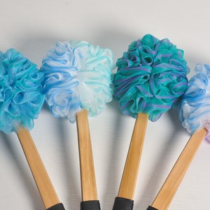 Éponge de bain avec long manche, forme boule, pour nettoyer le dos - Product Image 4