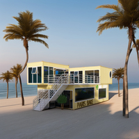 Bureau préfabriqué en acier de luxe à l'épreuve des ouragans pour l'extérieur pour la plage Villa familiale plate maison luxe détachable en usine