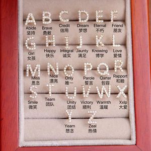 Bijoux de mode Xinfly, bracelet et bague en or véritable 18 carats avec diamant, initiale personnalisée, lettre alphabet - Product Image 3