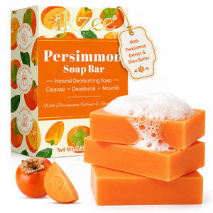 Sapone Naturale al Cachi Ikzee con Estratto di Cachi e Burro di Karité, Detergente Deodorante per il Corpo per una Freschezza Duratura - Product Image 1