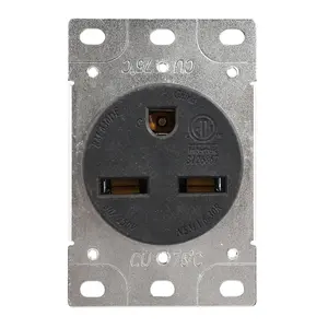 Ổ Cắm Điện Lắp Phẳng 30 Amps 125/250V, Ổ Cắm NEMA 6-30R, Ổ Cắm Máy Hàn Lưỡi Thẳng, Chịu Lực Cao, Nối Đất