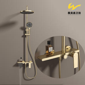 Vimijia All-Copper Wall-Mounted Top <b>Spray</b> Booster Shower Head Faucet Set Hot/Cold Ceramic Core Mixing Valve for Hotel Bathroom - Product Image 4