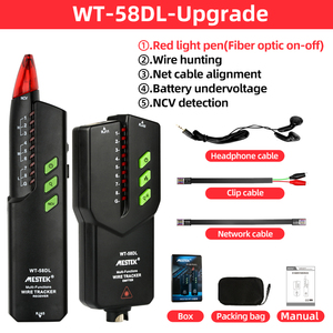 เครื่องติดตามสายไฟ,เครื่องทดสอบสายมัลติฟังก์ชัน Rj11/ Rj45เครื่องทดสอบสายเคเบิลเครือข่ายเครื่องตรวจจับตัวค้นหาสายไฟฟ้า - Product Image 6