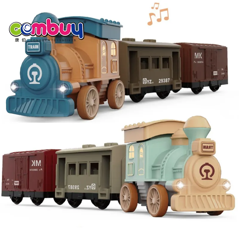 Classic lighting musical press friction inertia toy electric mini train