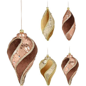 Pendentif en forme de goutte avec paillettes et brillants 7x16cm assorti - Product Image 1