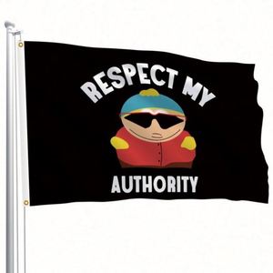 Banderas y Pancartas de Poliéster 100D de Alta Calidad al por Mayor, Colores Vivos, con la Frase 'Respecta Mi Autoridad' - Product Image 2