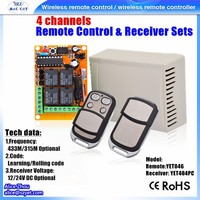Télécommande sans fil YET046 pour porte coulissante/roulante, fenêtres, stores, 315/433Mhz, 2/4 boutons