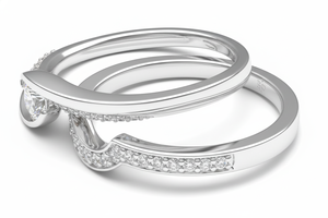 Solitaire Diamond <b>Ring</b> 925 Silver 10KT 14KT 18KT Gold <b>Split</b> Shank Pave Band Designer Engagement Wedding Jewelry - Product Image 2