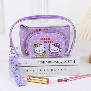 حقيبة مكياج يابانية الطراز على شكل قطة من الجلد الصناعي، حقائب مستحضرات التجميل للسفر، حقائب تخزين أنيقة للسفر - Product Image 3