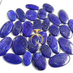 Venta al por mayor de cabujones ovalados de lapislázuli natural IRFAN GEMS - Tamaños personalizados, gemas azules pulidas con juego de color/efecto fuego para joyería - Product Image 4