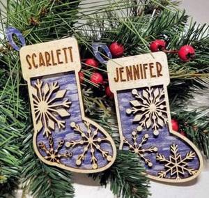 Adorno Navideño Personalizado de Madera Contrachapada Cortada con Láser para Árbol de Navidad 2024, Decoración Navideña, Colgantes - Product Image 2