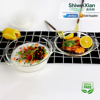 Grandes batteries de cuisine en verre borosilicate transparent, casseroles et marmites écologiques pour la cuisson à domicile