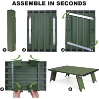 Mini table de pique-nique en aluminium ultralégère pliable pour la randonnée en plein air et le camping.