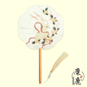 Éventail en bambou translucide à long manche HY, écologique, style antique chinois classique, pour vêtements féminins et danse - Product Image 5