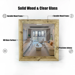 Specchio da Parete in Legno Massello Stile Antico Retrò per Camera da Letto Ragazze Negozio di Abbigliamento Specchio per Casa - Product Image 4