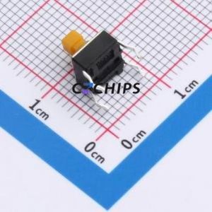 TSA06130-075B332BJ Tactile Switch Through hole-4P,6.1x6.1mm Switch Single Pole Single Throw Rectangle Button 1.8N 6.1mm - Product Image 2